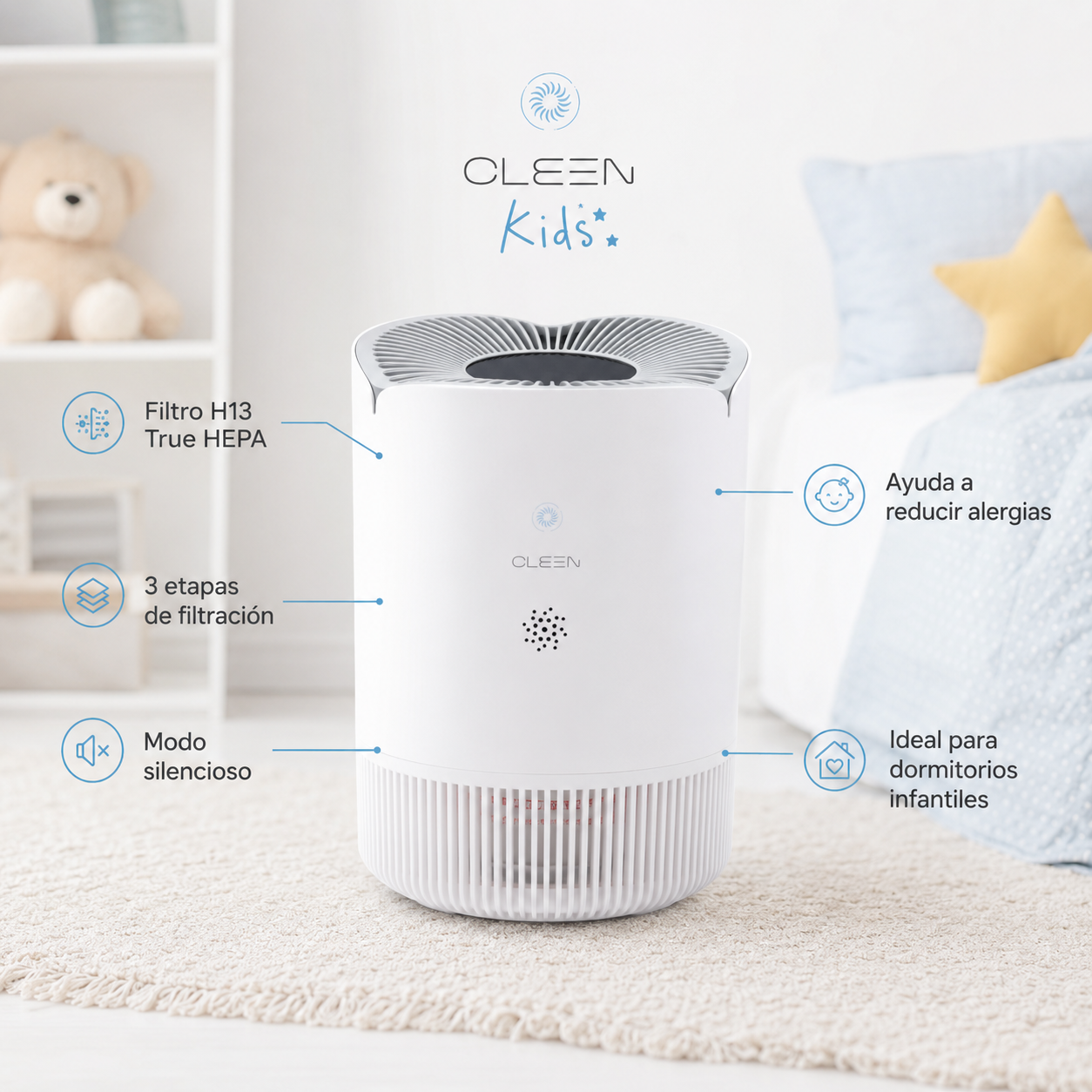 Purificador de Aire HEPA H13 para Niños | CLEEN Kids